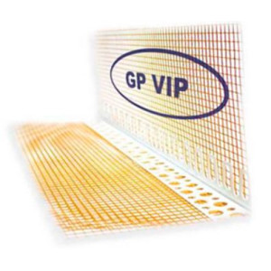 Кутник ПВХ перфорований з сіткою GP GOLD 100х100мм, 160г/м² 2,5м (пак. 50шт)