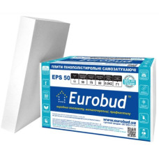 Пінопласт "ЕРS-50" 50х1000х1000мм ТМ "EUROBUD" (пак. 0,6м³ / 12 шт)
