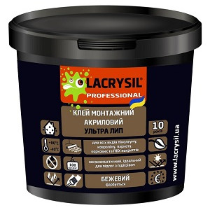 Клей монтажний акриловий "УЛЬТРА ЛИП" для підлоги (Бежевий) ТМ "LACRYSIL" 6,0кг