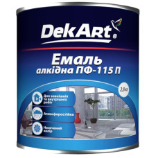 Емаль алкідна "ПФ-115П" Чорна ТМ "DekArt" 0,9кг