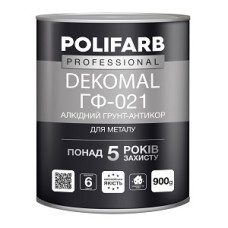 Грунтівка антикорозійна "DekoMal ГФ-021" (Червоно-коричнева) ТМ "POLIFARB" 0,9кг