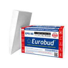 Пінопласт "ЕРS-80" 20х1000х1000мм ТМ "EUROBUD" (пак. 0,6м³ / 30 шт)