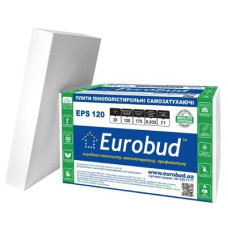Пінопласт "ЕРS-120" 50х1000х1000мм ТМ "EUROBUD" (пак. 0,6м³ / 12 шт)