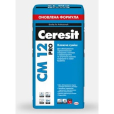 Клей для плитки "СМ 12 PRO" керамограніт ТМ "ЦЕРЕЗІТ" (CERESIT) 27,0кг (пал. 1,296т)