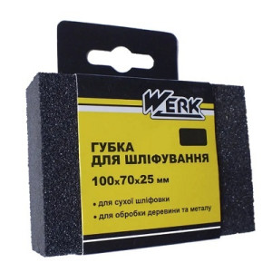 Губка абразивна 100х70х25мм Р120 для шліфування ТМ "WERK" арт.WE107061