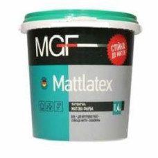 Фарба водоемульсійна латексна "Mattlatex M100" ТМ "MGF" матова, для внутрішніх робіт 1,4кг